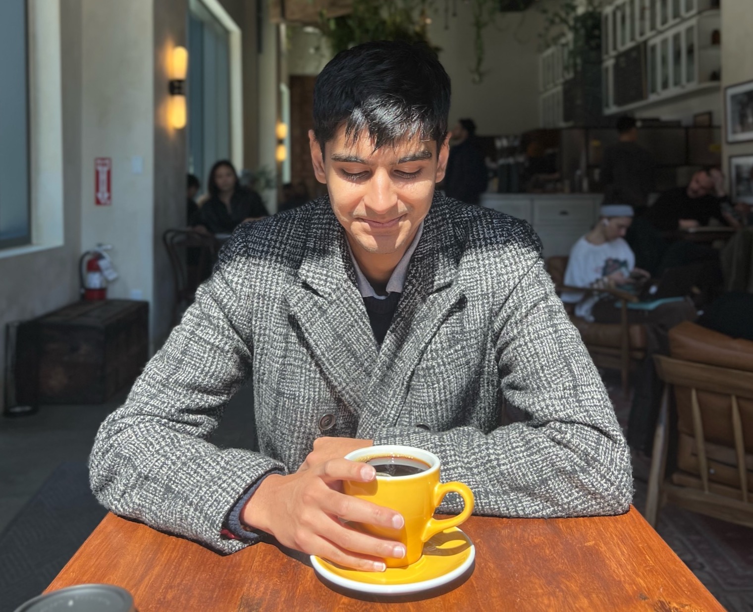 Kush Depala, coffee in hand